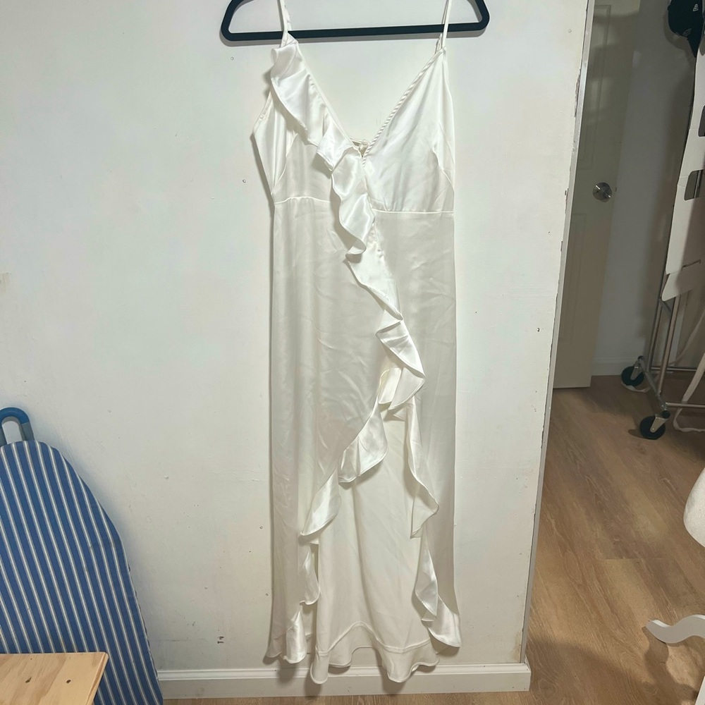 White ruffle dress